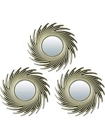 QWERTY Комплект декоративных зеркал "Плезир", золото, 3шт, 25 см, D зеркала 8 см /16