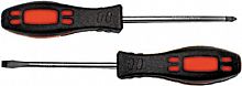 Отвертка, двухцв.черно-красная ручка, Профи, CrV, магнитный кончик 4 х 75 мм SL