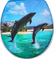 Сиденье для унитаза мягкое "дельфины"