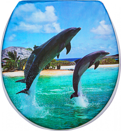 Сиденье для унитаза мягкое "дельфины"