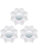 QWERTY Комплект декоративных зеркал "Бордо", белый, 3шт, 25 см, D зеркала 10 см /16