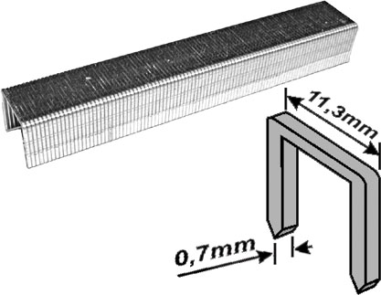 Скобы для степлера закаленные усиленные узкие (тип 53), 12 мм, 1000 шт. фото 2