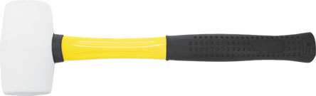 Киянка резиновая белая, фиброглассовая ручка , 70 мм. ( 680гр.) фото 2